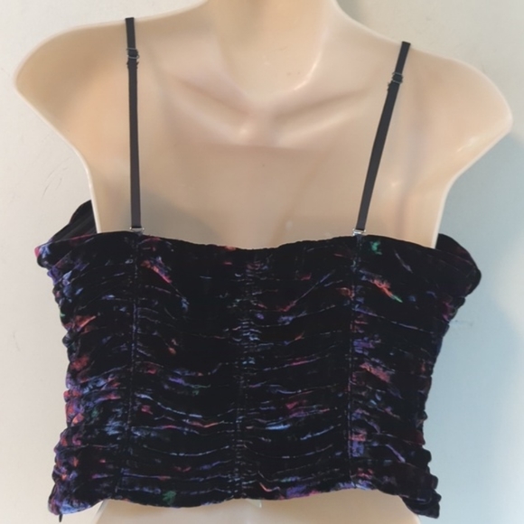 Ramy Brook Printed Capone Velvet Bustier Corset Crop Top 8 - Picture 8 of 15